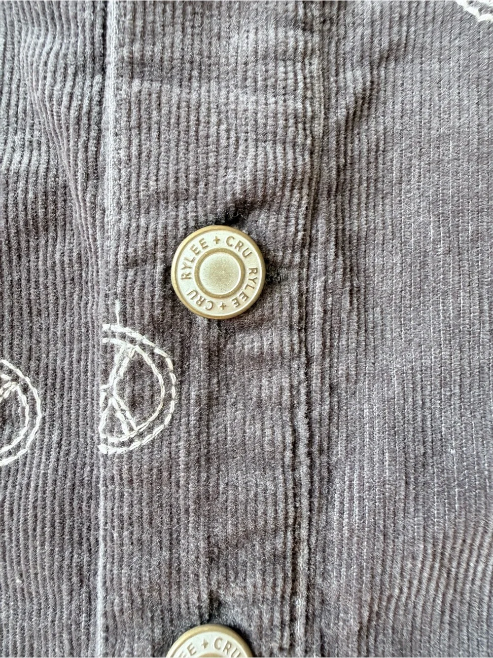 Rylee + Cru Gray Corduroy Button-Front Overall Dress